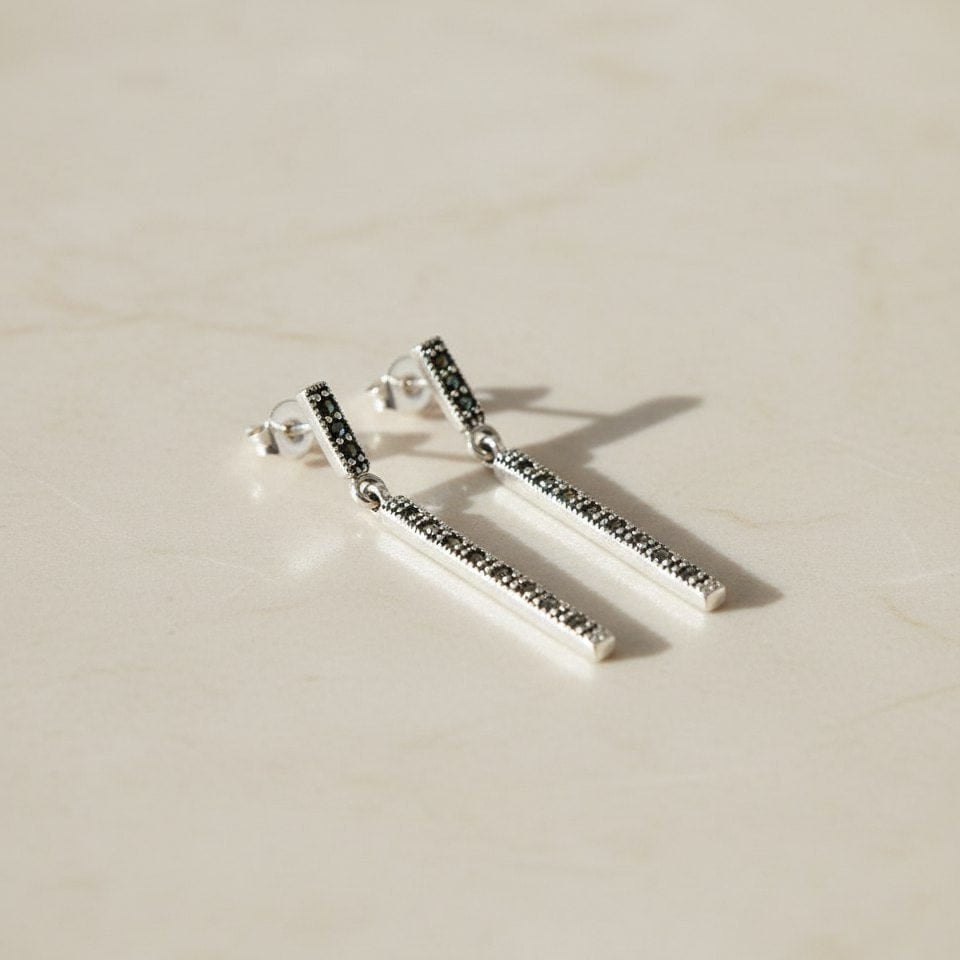 Earrings Night Dinner - Sterling Silver Elegant Evening Earrings