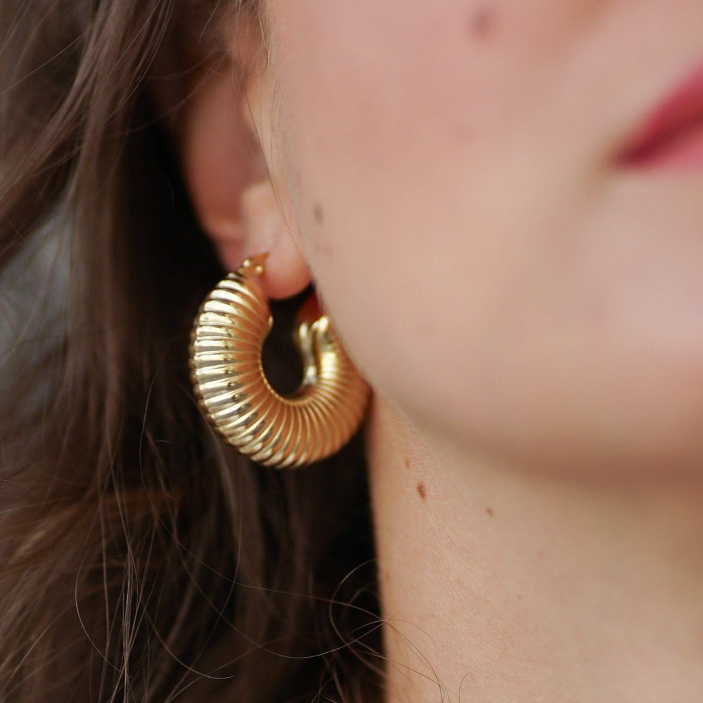 Earrings Pure - Gold Plated Stainless Steel Minimalist Earrings