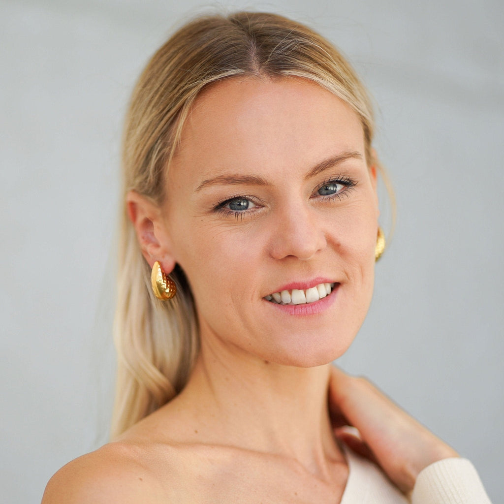 Earrings Selena - Gold Plated Elegant Statement Earrings
