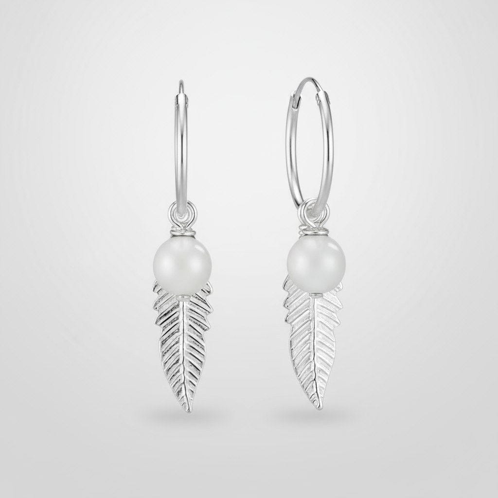 Earrings Feather - Gold Plated Feather Design Earrings