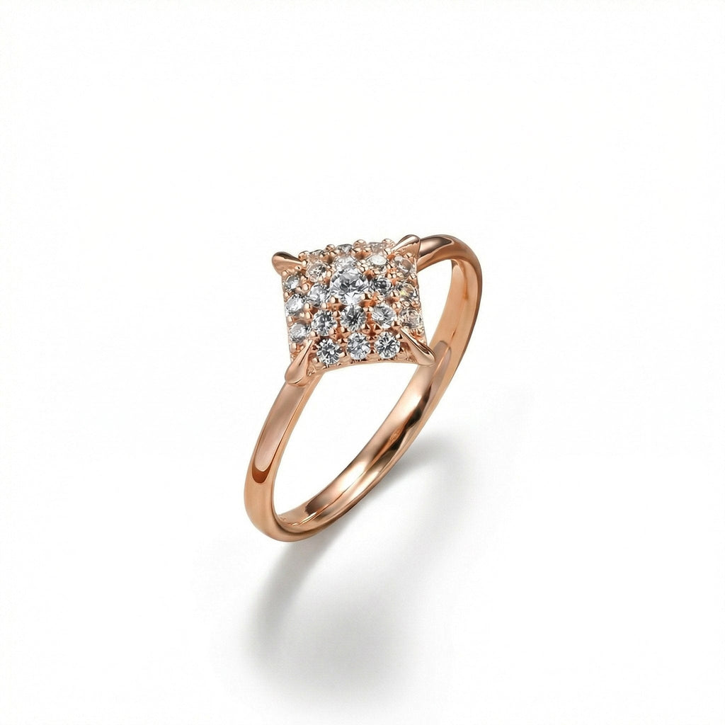 Ring Lumina - Rose Gold Plated Cushion Pavé Ring