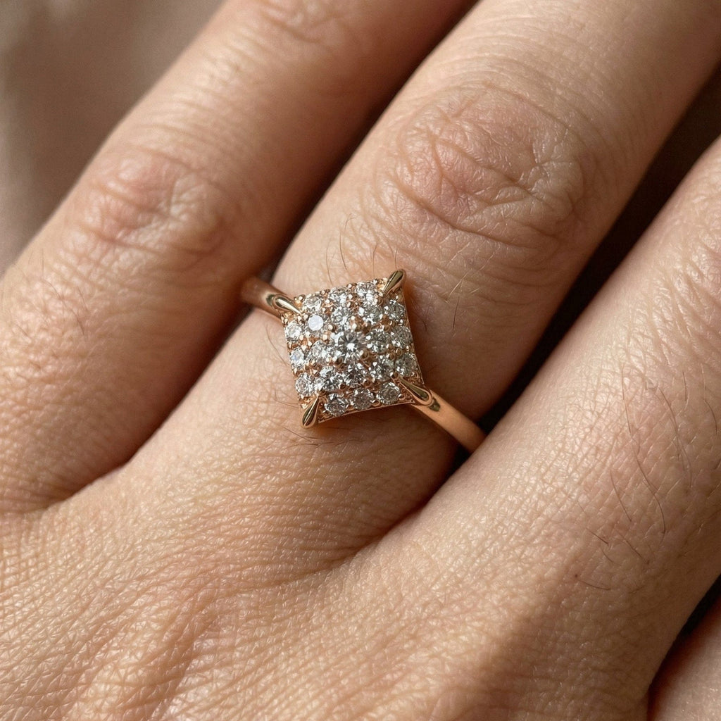Ring Lumina - Rose Gold Plated Cushion Pavé Ring