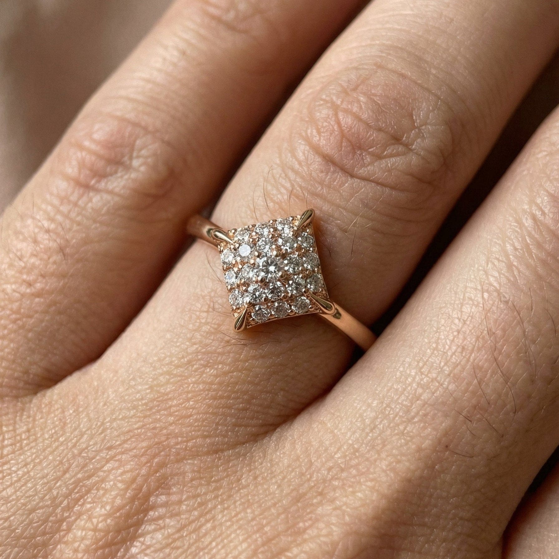 Ring Lumina - Rose Gold Plated Cushion Pavé Ring