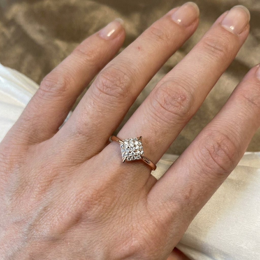 Ring Lumina - Rose Gold Plated Cushion Pavé Ring