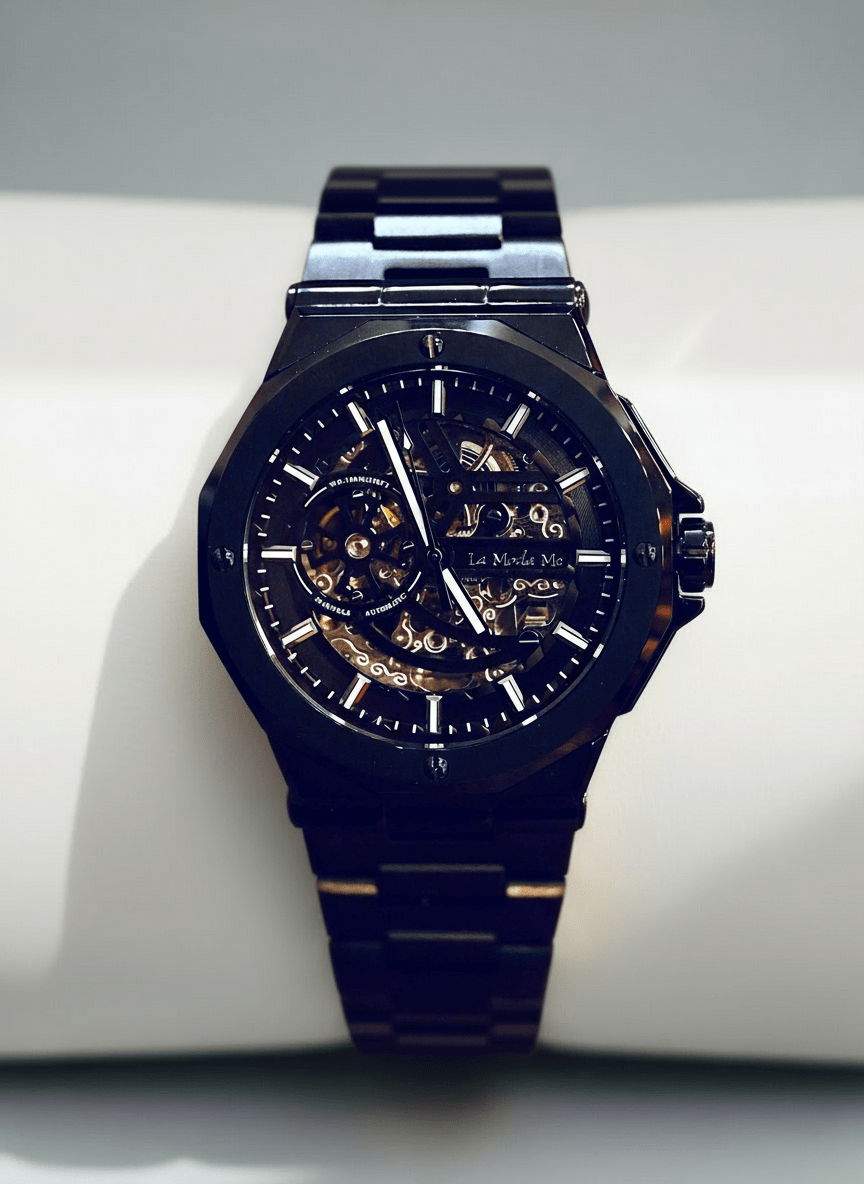 Ayoro Blackcore Skeleton AG8 Watch - Luxury Skeleton Timepiece-0