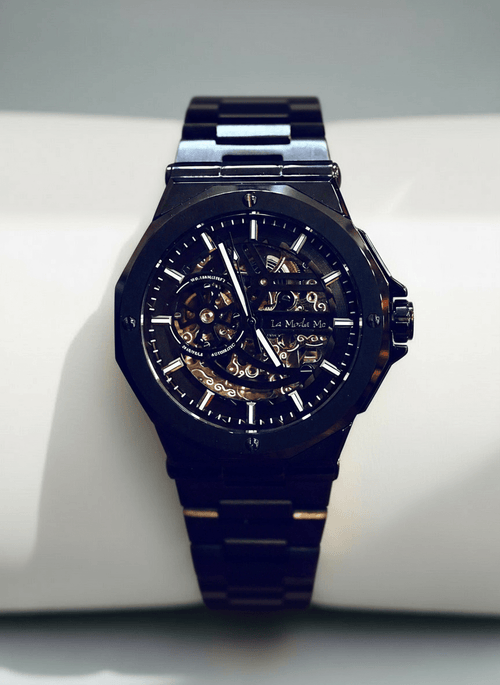 Ayoro Blackcore Skeleton AG8 Watch - Luxury Skeleton Timepiece-0