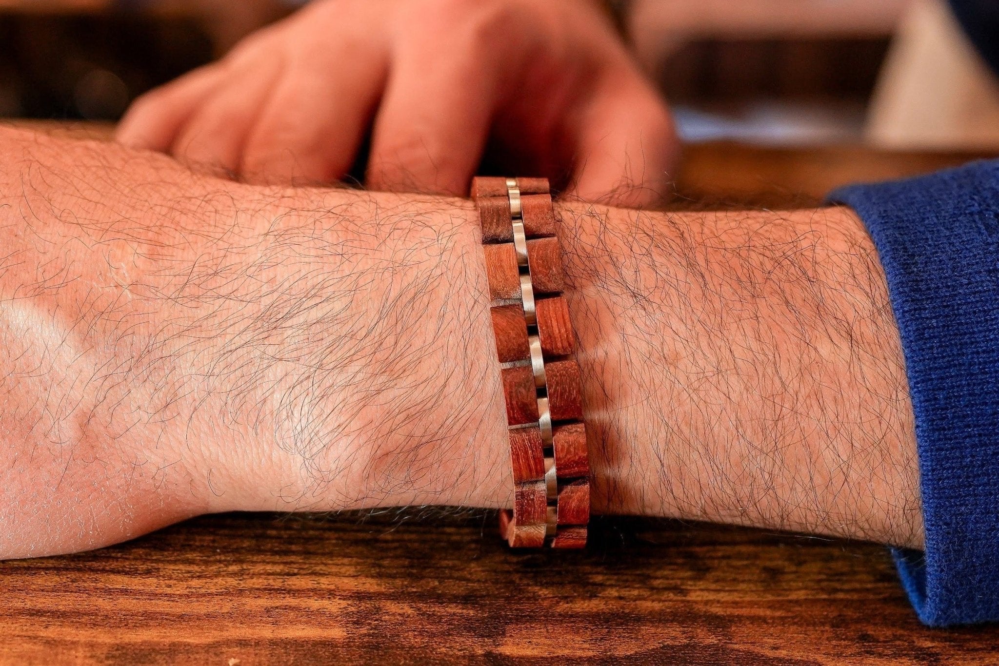 Bracelet Tor - Eco-Friendly Redwood & Steel Norse Bracelet