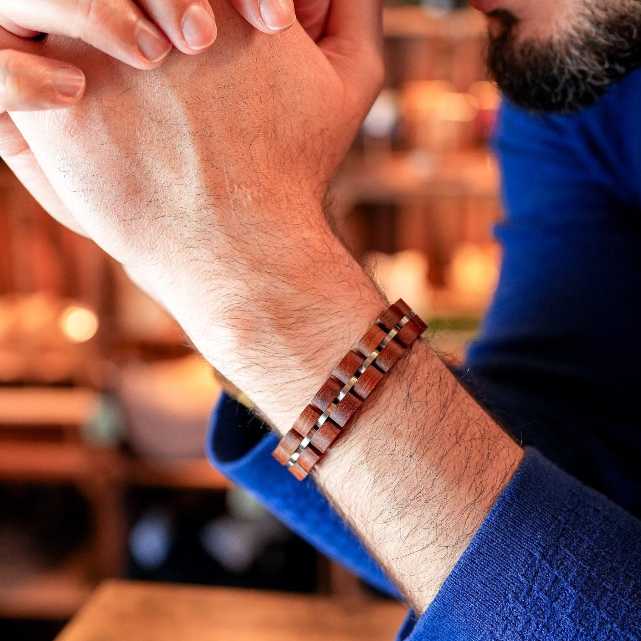 Bracelet Tor - Eco-Friendly Redwood & Steel Norse Bracelet