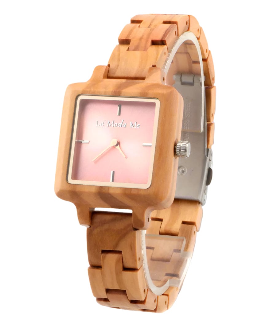 Watch La Piccola Natura - Eco-Friendly Olivewood Pink Timepiece