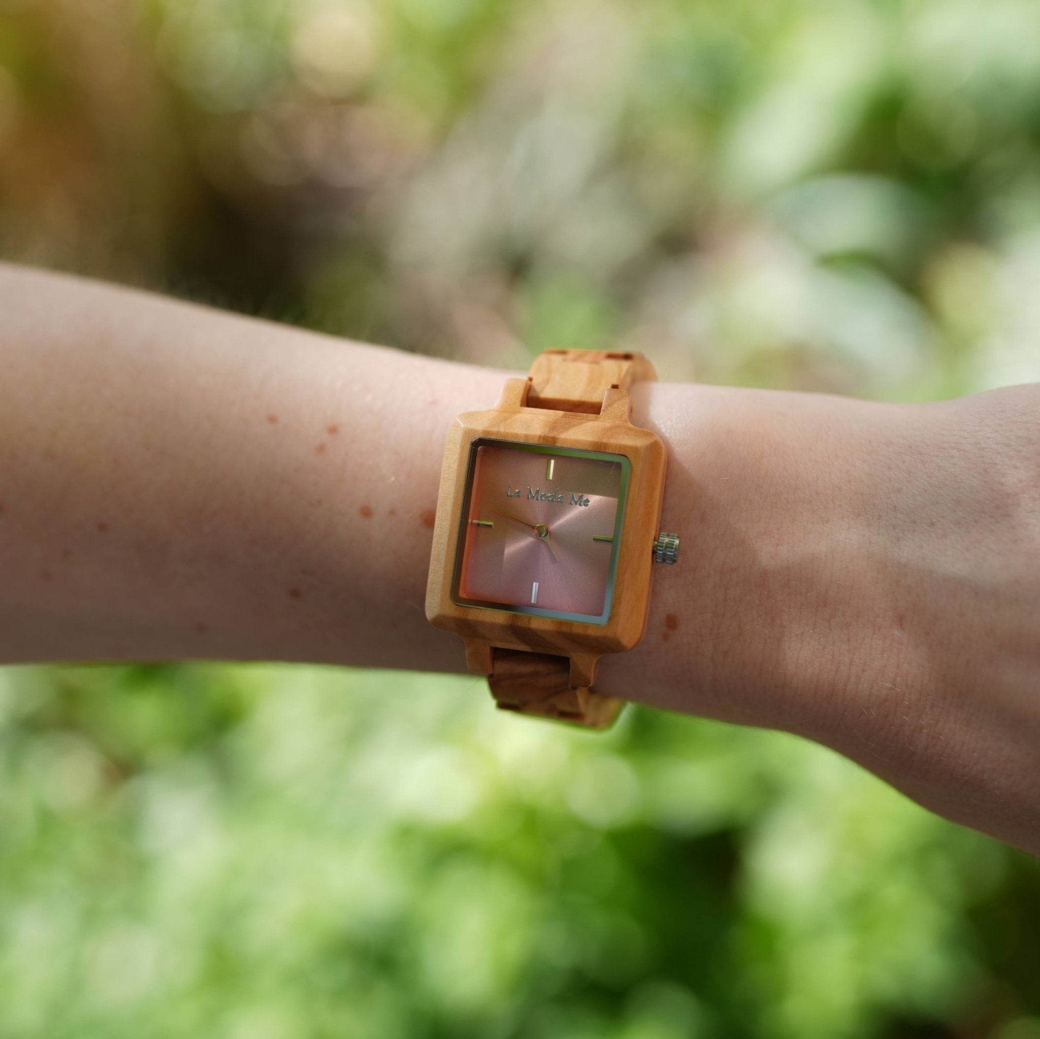 Watch La Piccola Natura - Eco-Friendly Olivewood Pink Timepiece