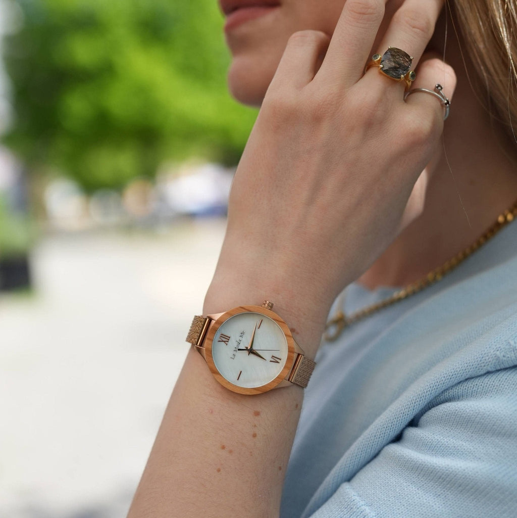 Watch Olivewood Grace - Eco-Friendly Rosegold & Olivewood Timepiece-1