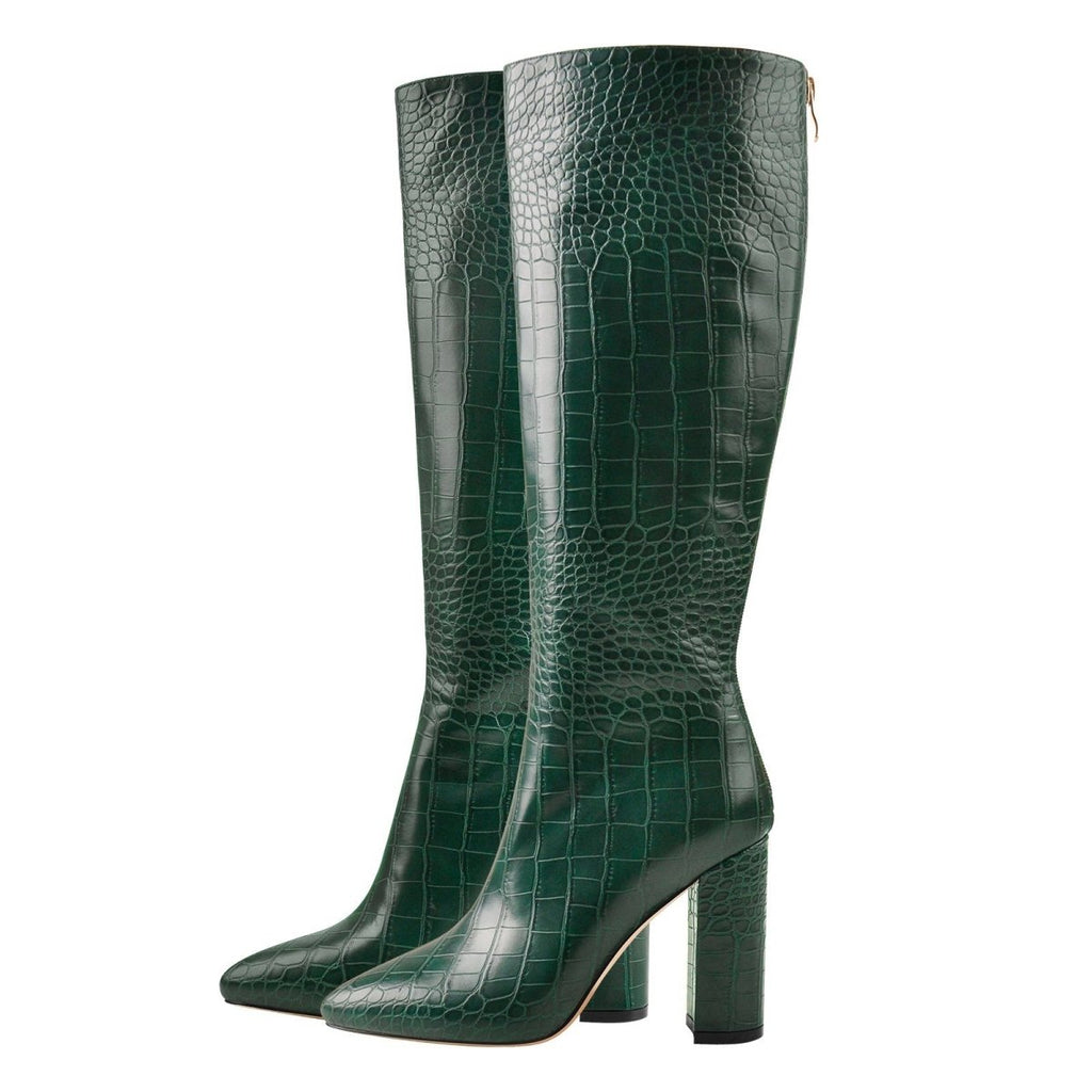 London Girl Faux Leather Everyday Knee High Boots