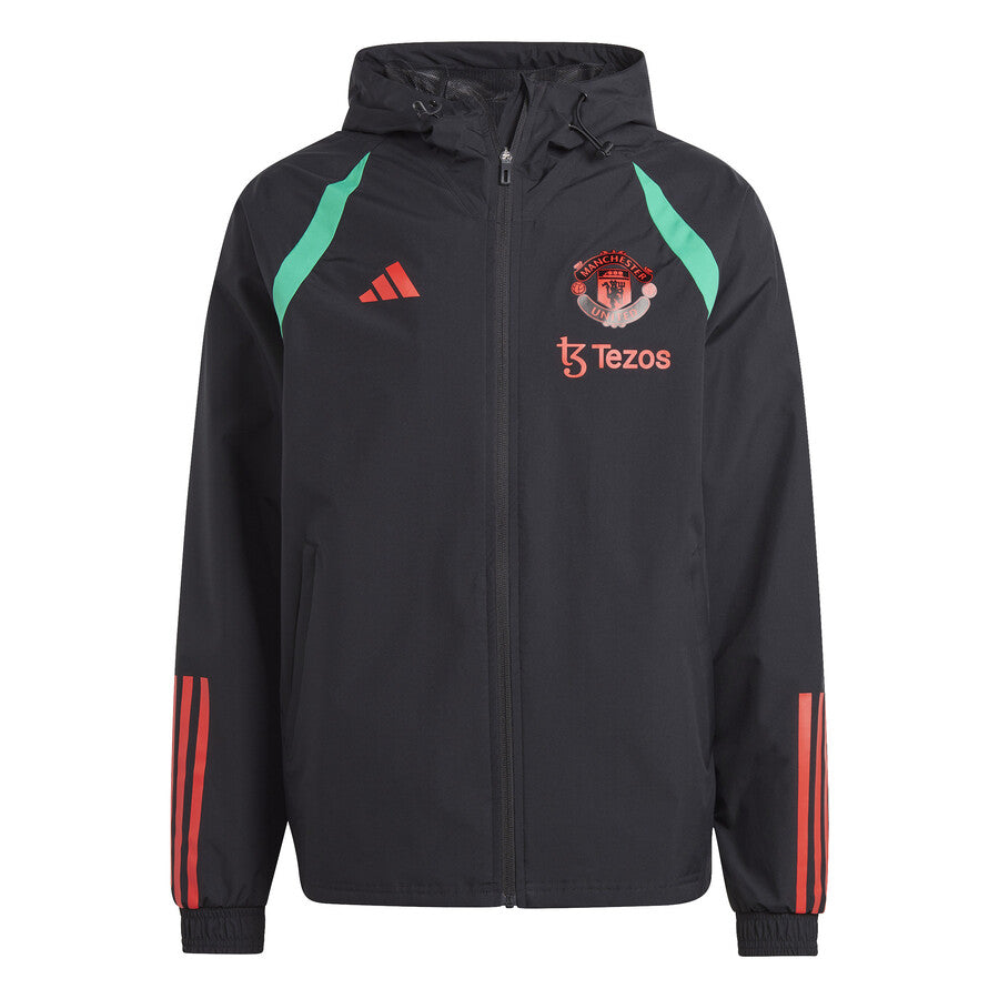 Manchester United soccer training rain jacket 2023/24 black - Adidas