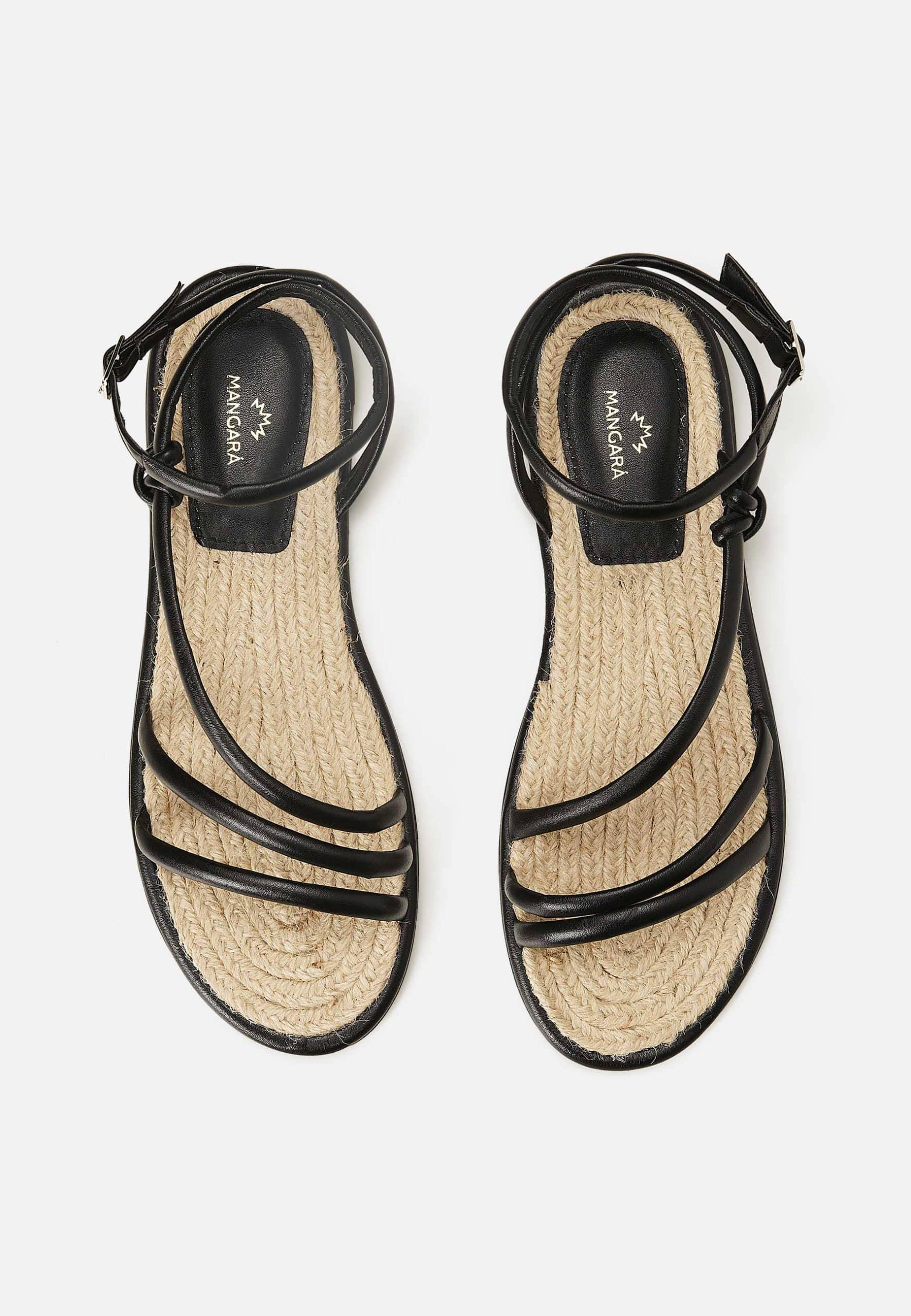 Mangará Black Angico LEATHER STRAPPY SANDALS