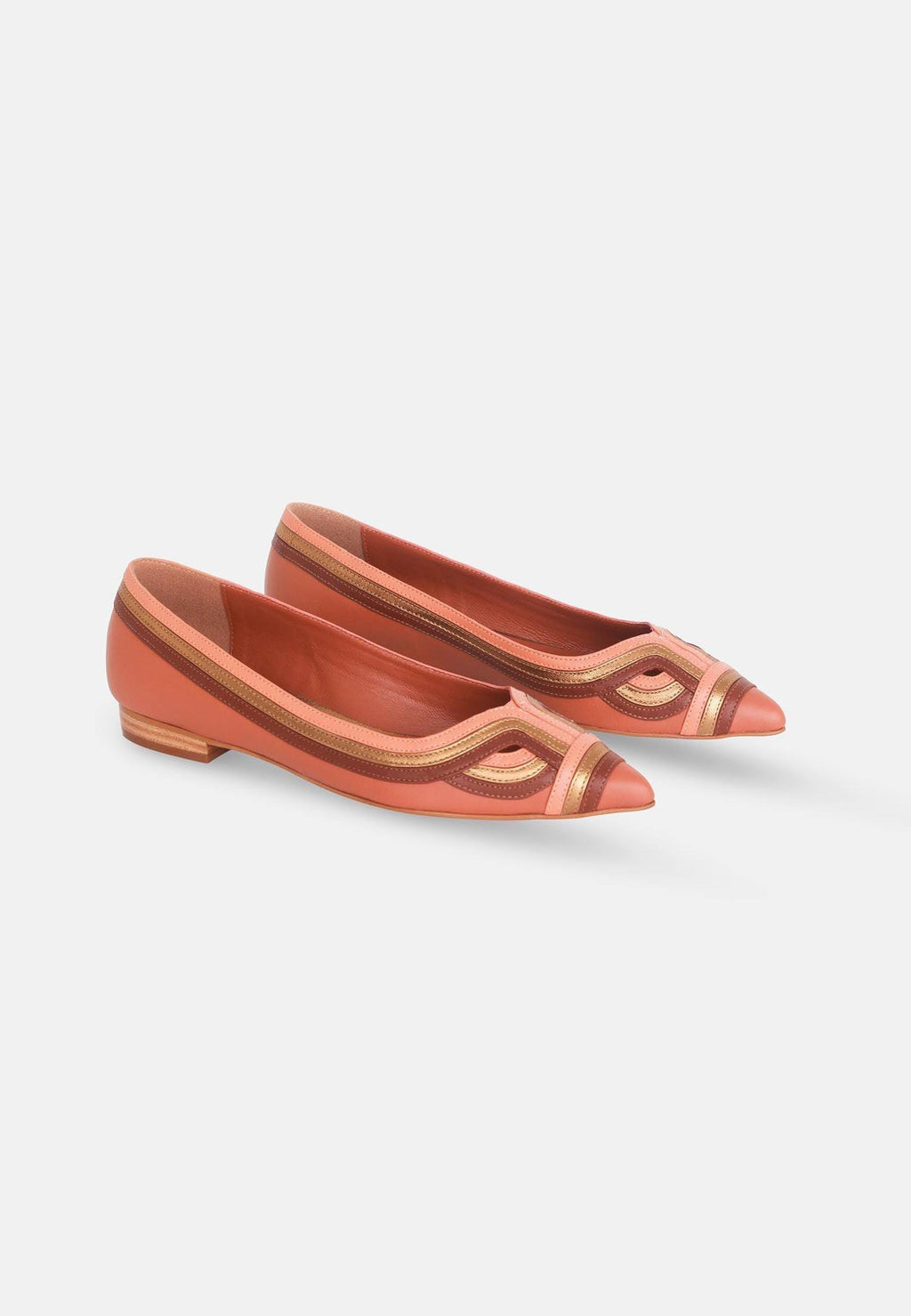 Begonia Leather Ballerinas – Women’s Flats with Layered Detail