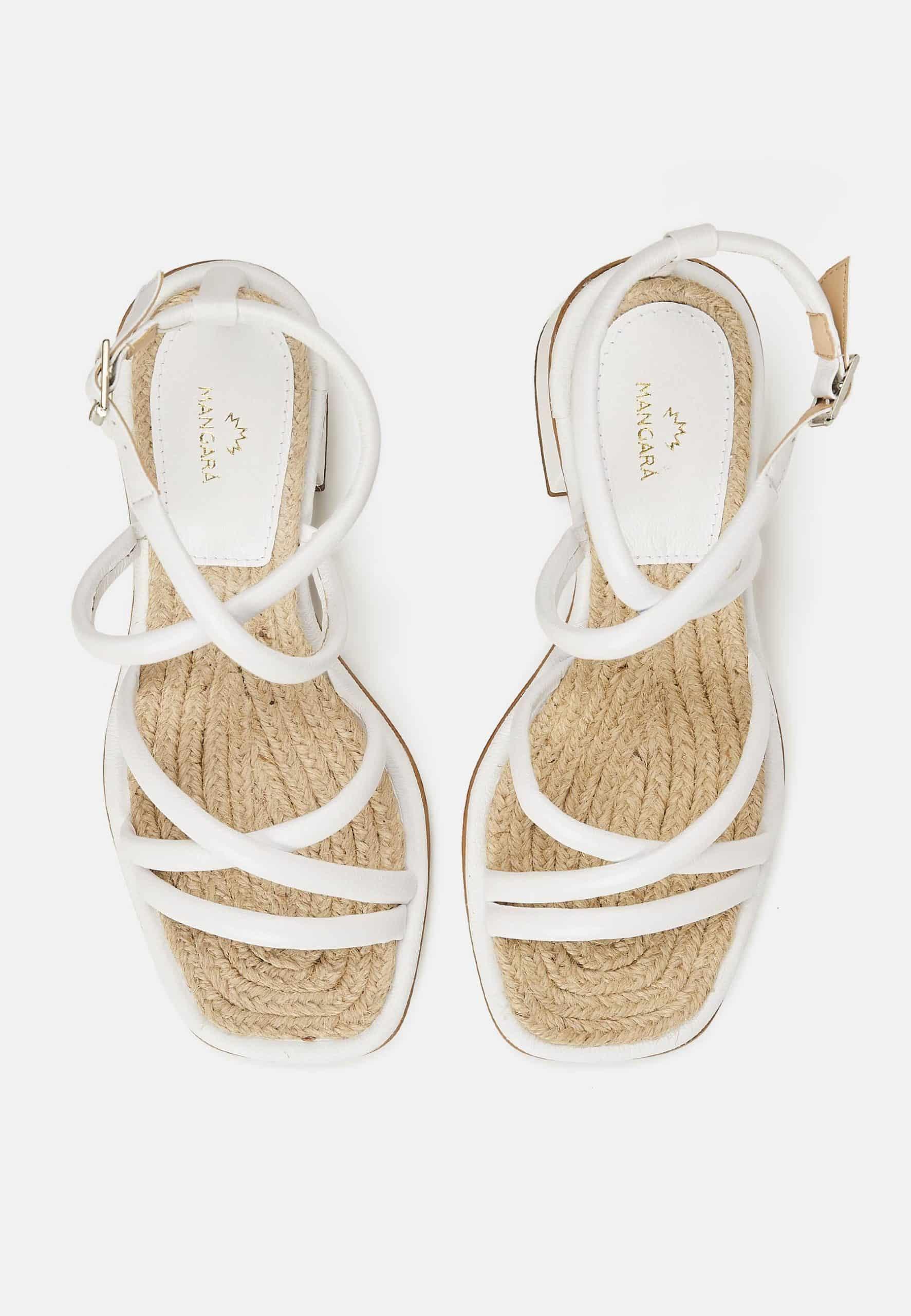 White Bromelia Women's Sandals - Block Heel
