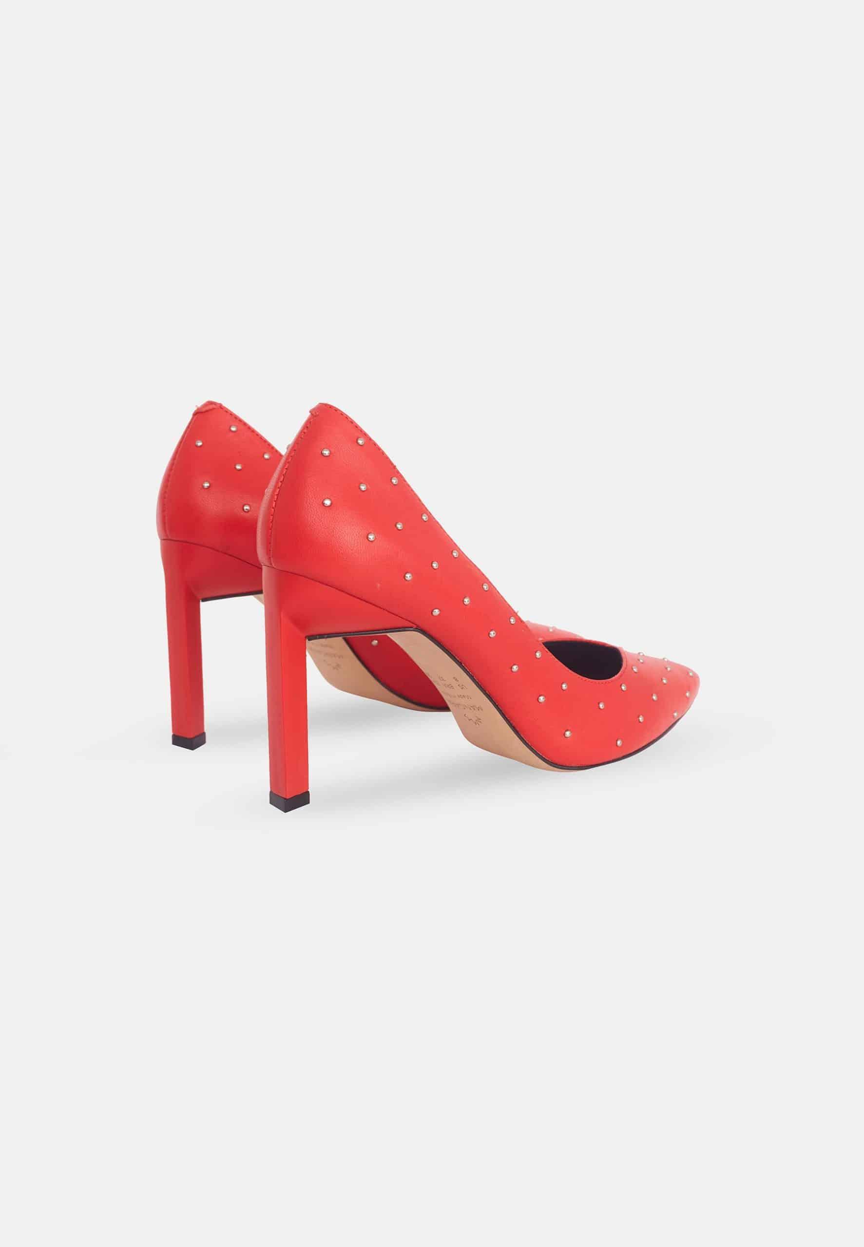 Black Brushed Leather Pumps Callisia – Women’s High Heels with Metal Studs