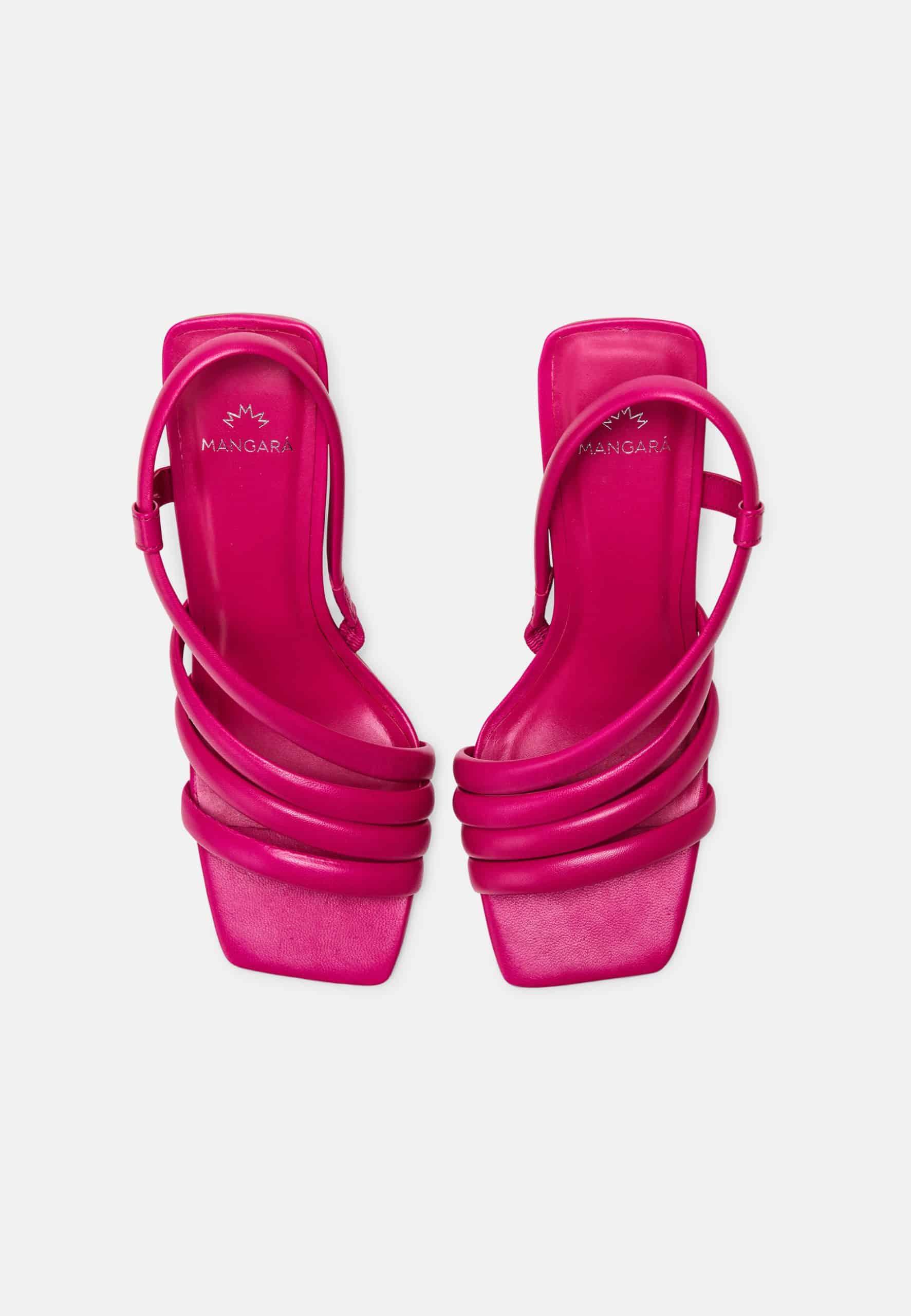 Pink Calf Leather Sandals Cedro – Women’s 8 cm Cylindrical Block Heel
