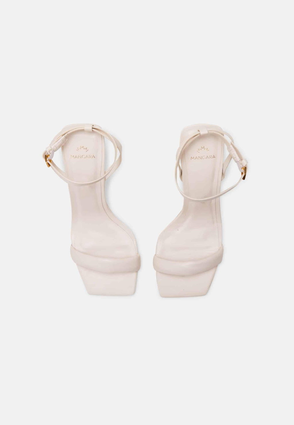 White Calf Leather Sandals Cortiça – Women’s 9 cm High Heel with Ankle Strap