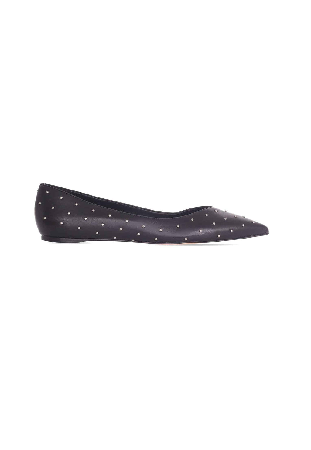 Black Leather Ballerinas Hamelia – Pointed-Toe Flats with Studs