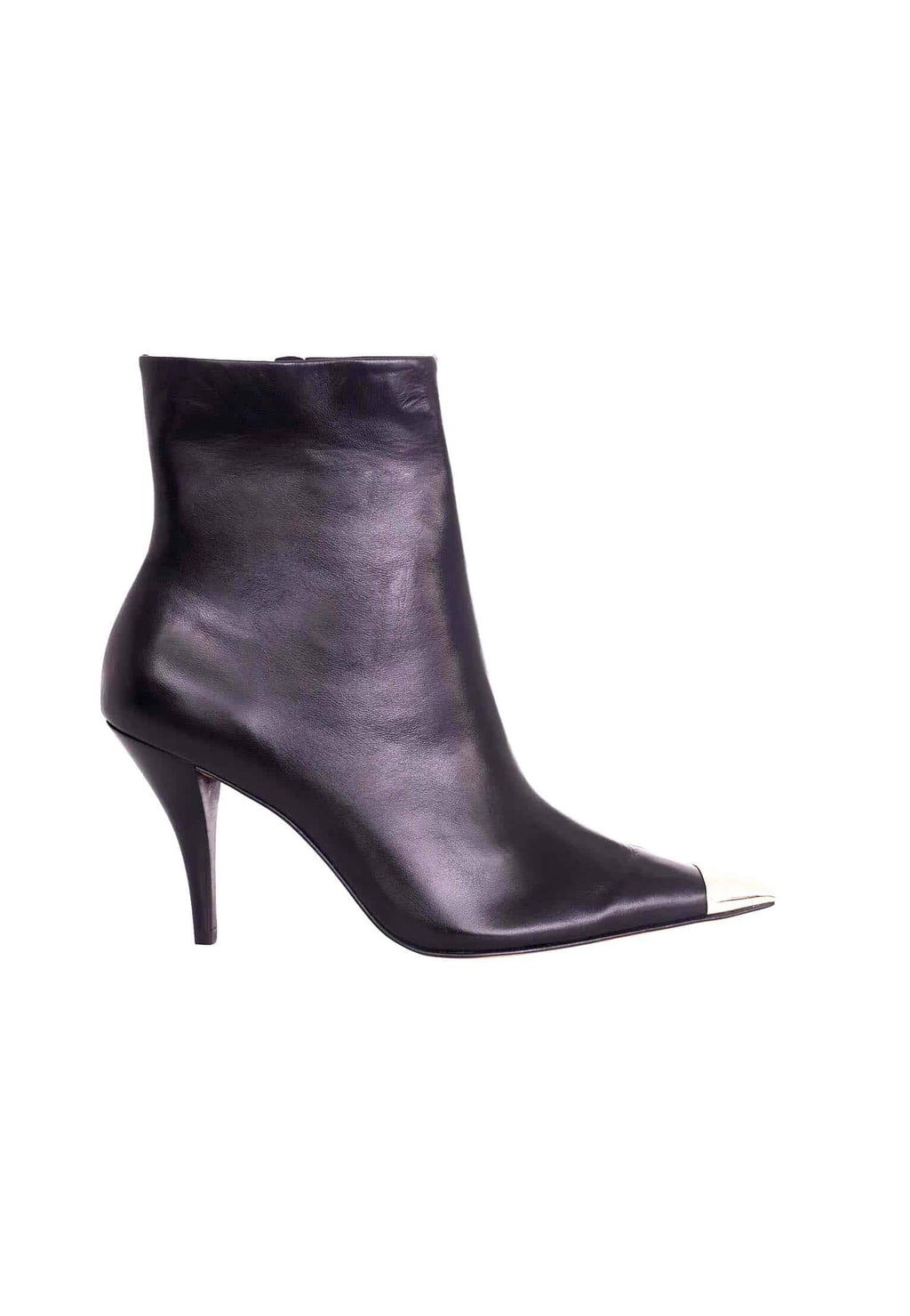 Beige Calf Leather Ankle Boots Inga – 8.7cm Heeled Pointed-Toe