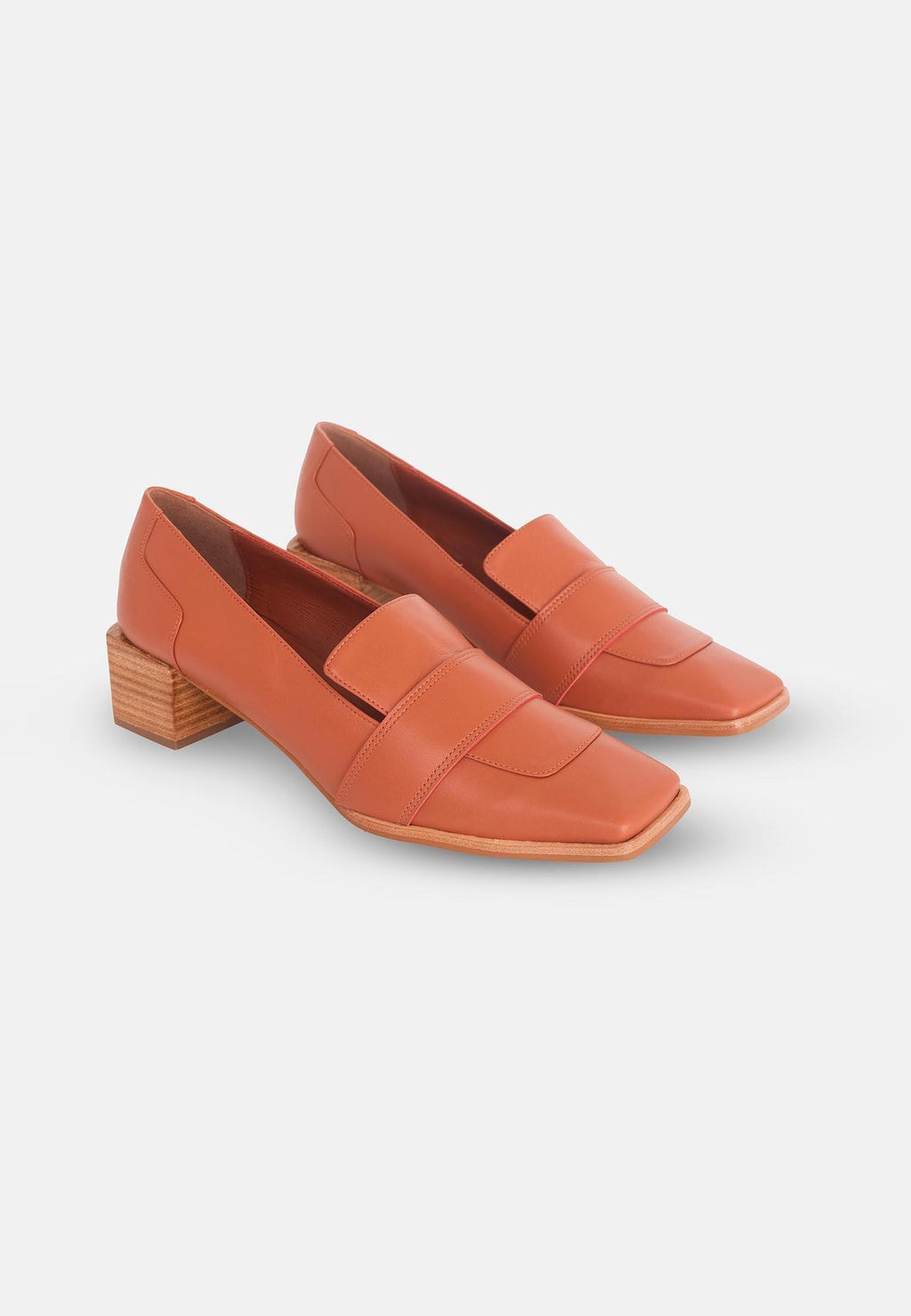 Brown Calf Leather Loafers Louro – Women’s 4cm Block Heel