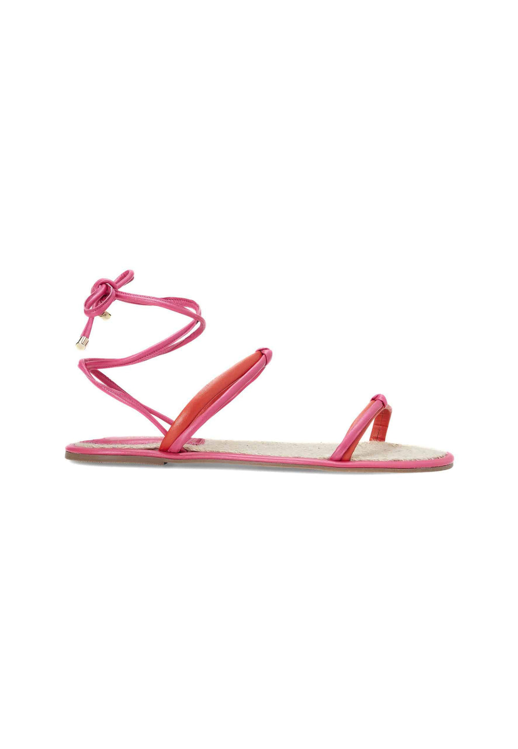 Blue Leather Lace-Up Sandals – Handcrafted with Natural Raffia Insole