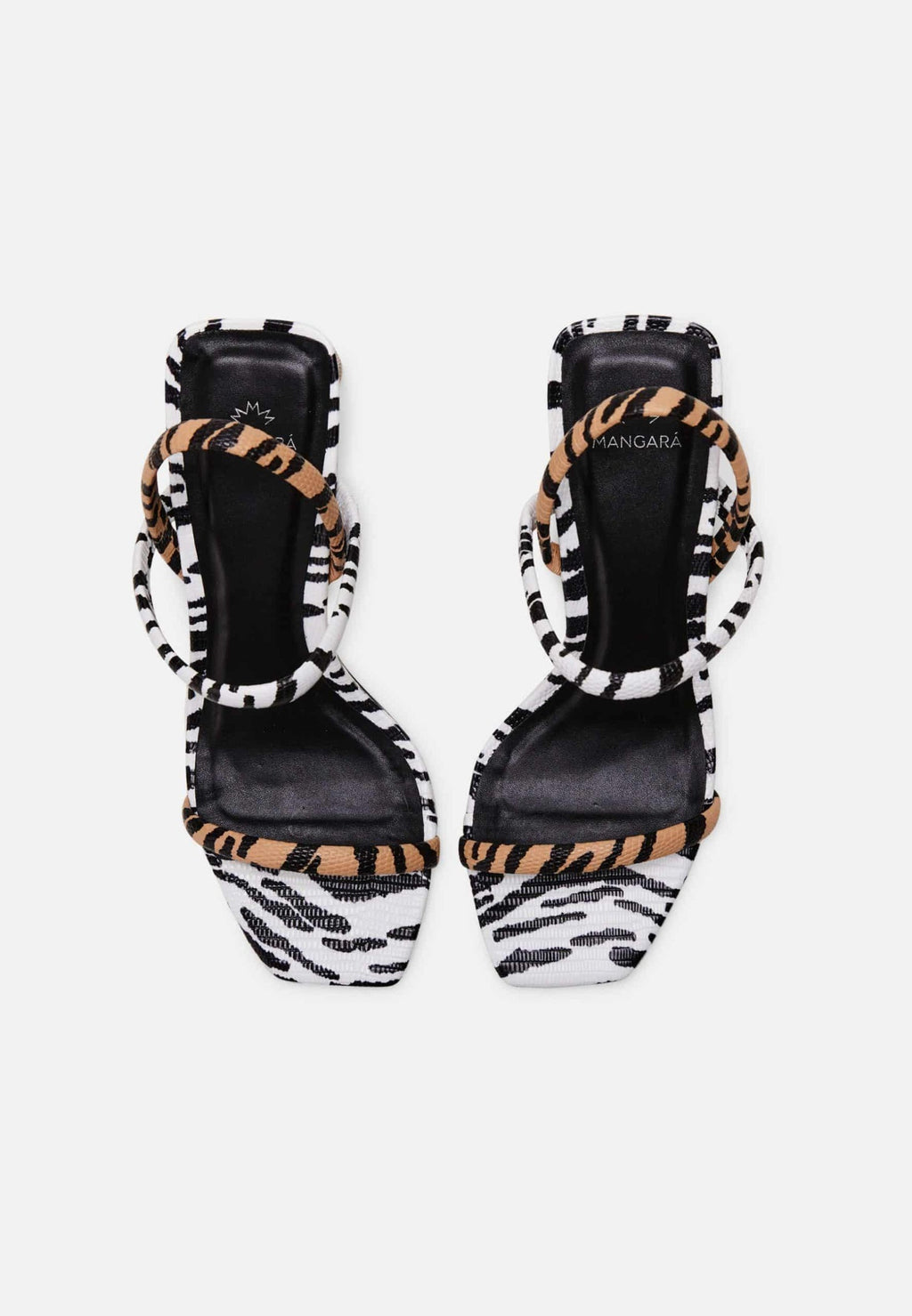 Animal Print Calf Leather Sandals – Women’s 6.5 cm Block Heel Open Toe