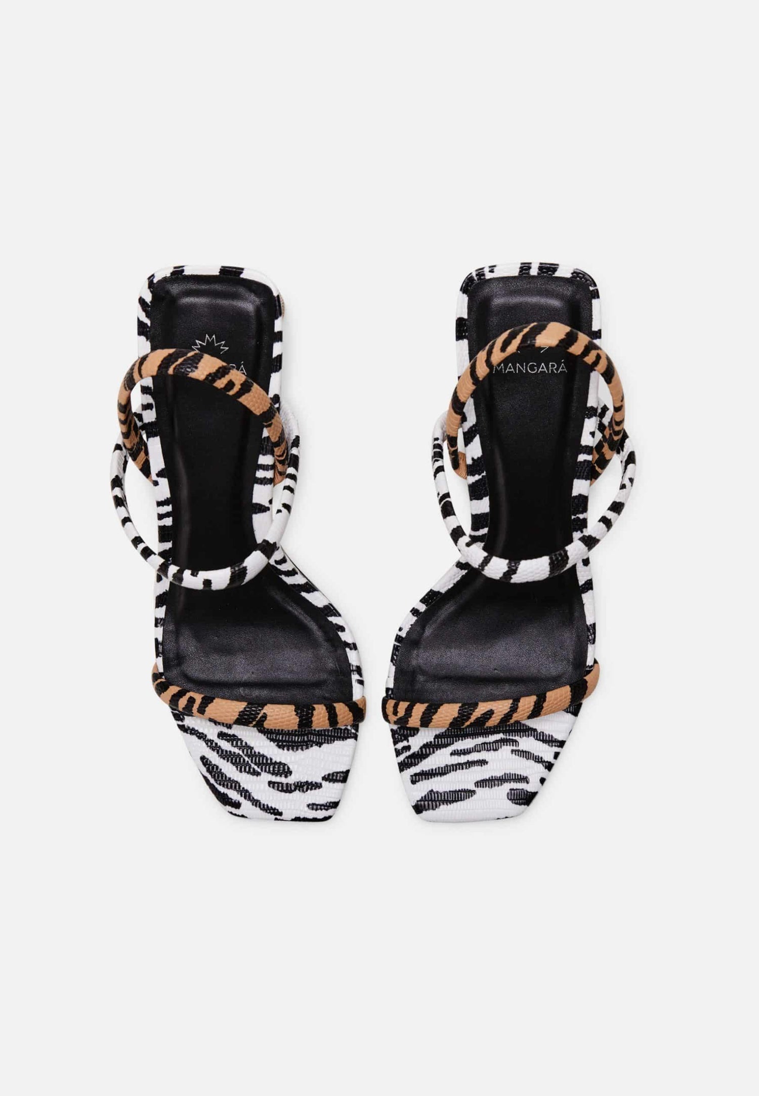 Animal Print Calf Leather Sandals – Women’s 6.5 cm Block Heel Open Toe