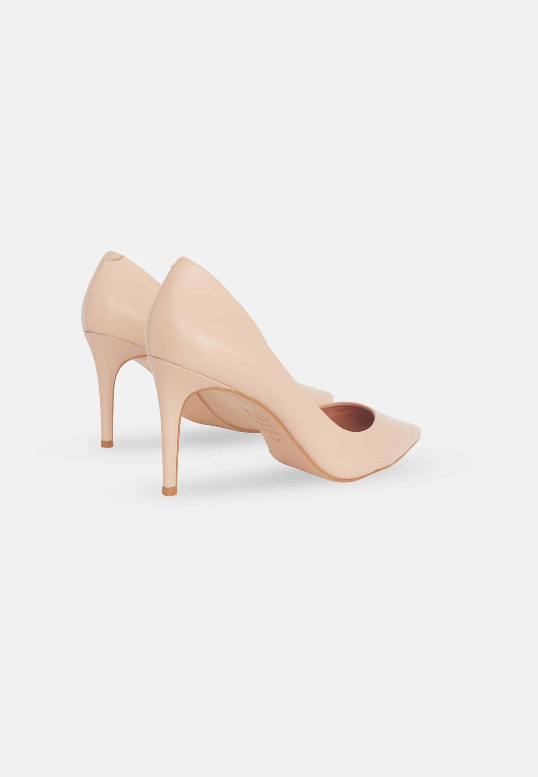Classic Beige Leather Stiletto Pumps Tenate – 8.7cm Heel