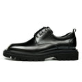 Men’s Glossy Square Toe Polished Calf Leather Lace Up Shoes