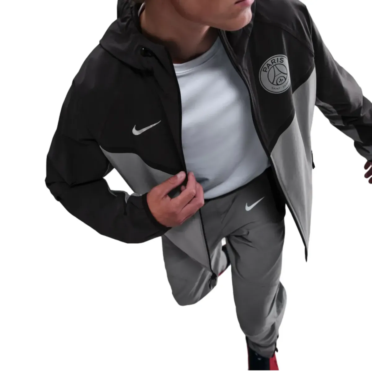 PSG grey Tech Woven presentation tracksuit 2025/26 - Nike