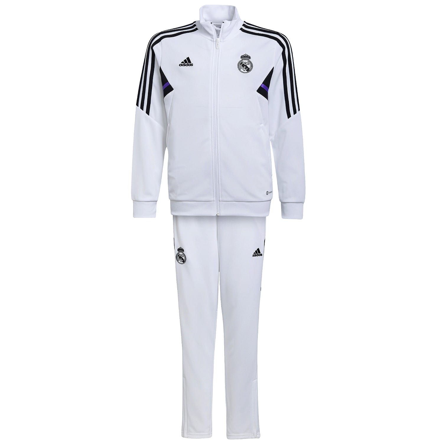 Kids - Real Madrid white training presentation tracksuit 2022/23 - Adidas