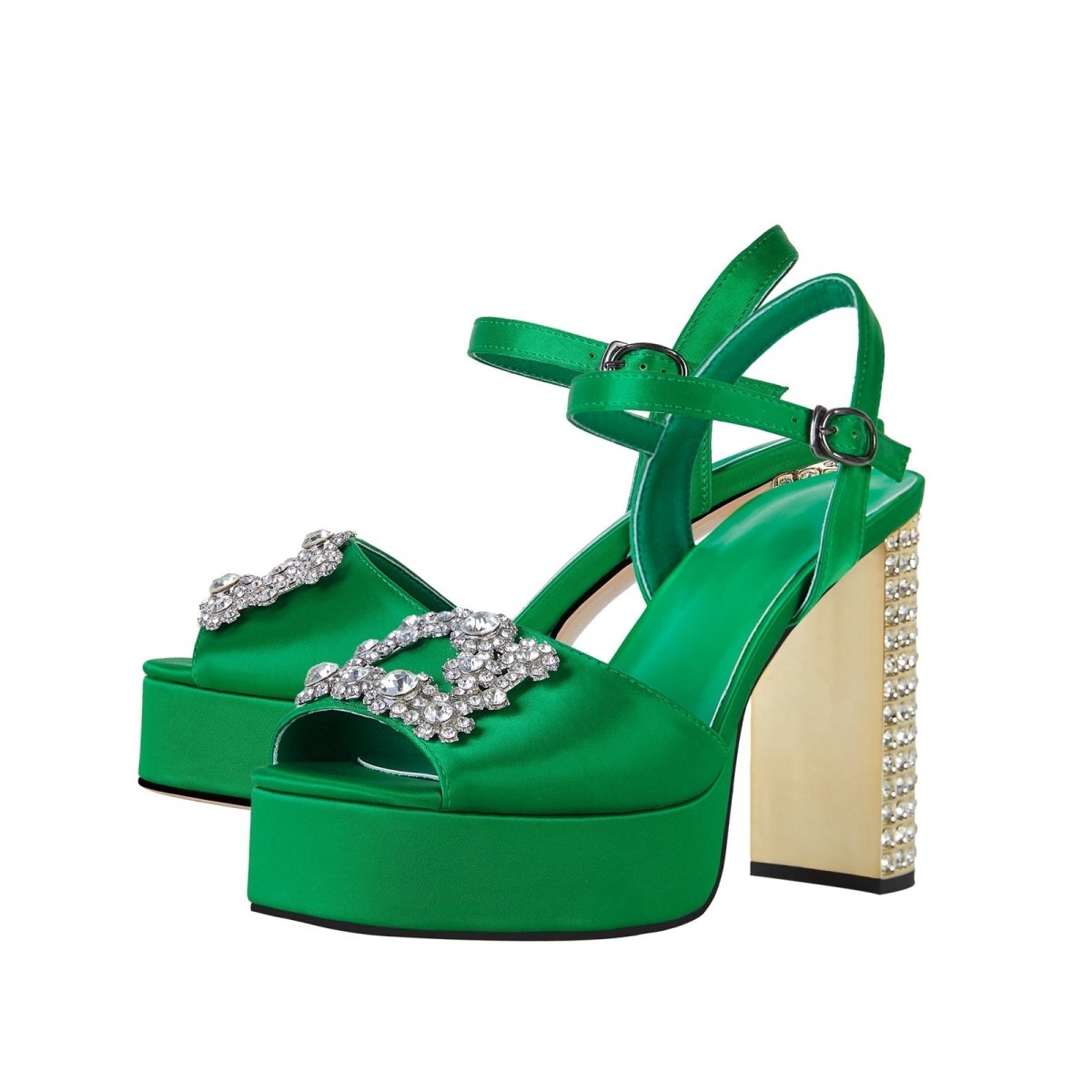 Rhinestone Chunky Platform Sandals