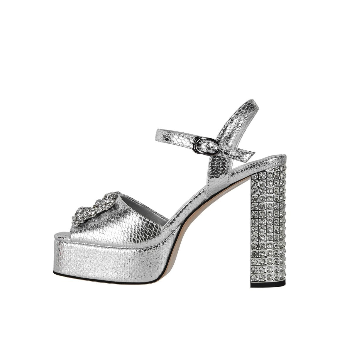 Rhinestone Chunky Platform Sandals