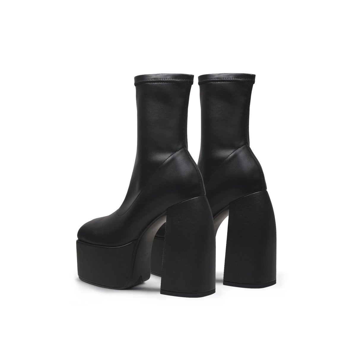 Rising Black Leather Platform Boots