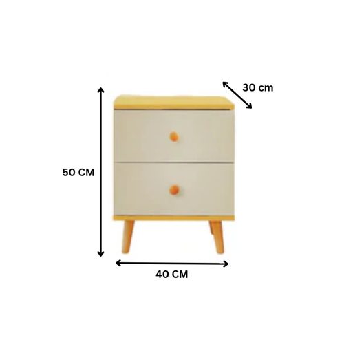5 Layer White Drawer Chest Storage with Bedside Table