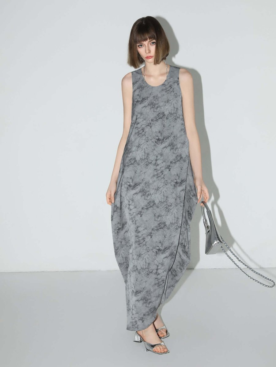 Serene Zen Tie-Dye Print Tank Dress