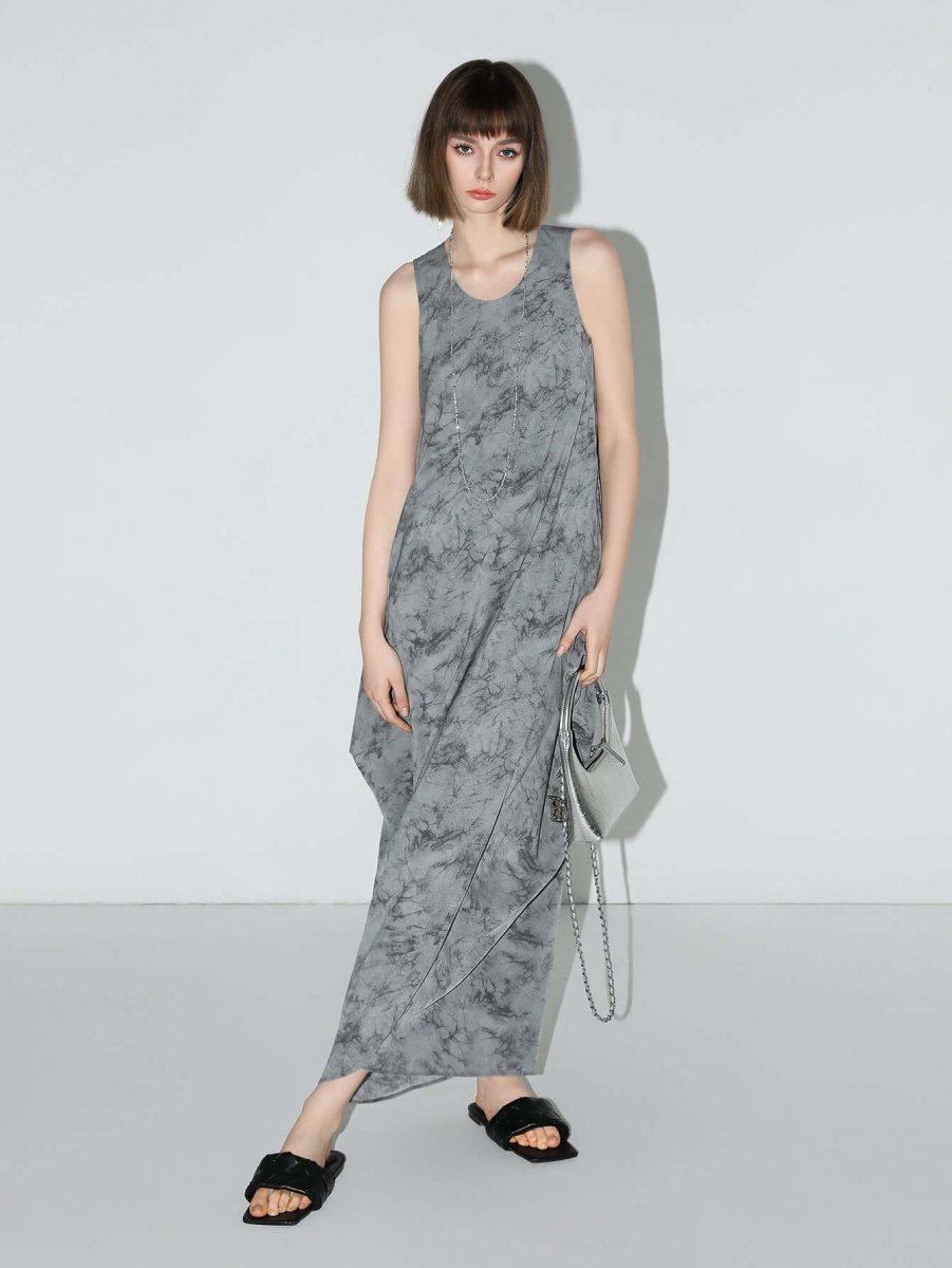 Serene Zen Tie-Dye Print Tank Dress