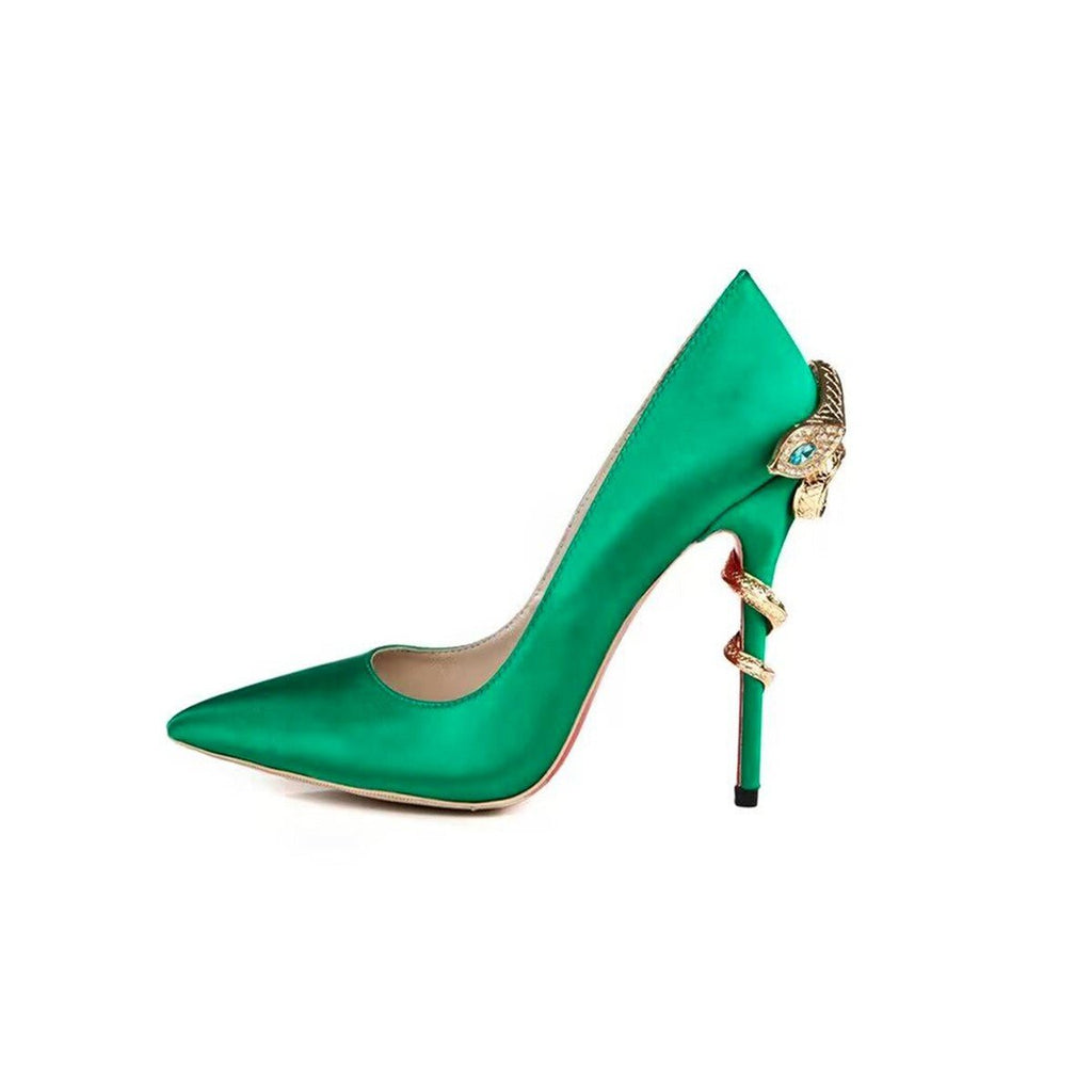 Slithering Crystal Serpent Stiletto Heel Pumps