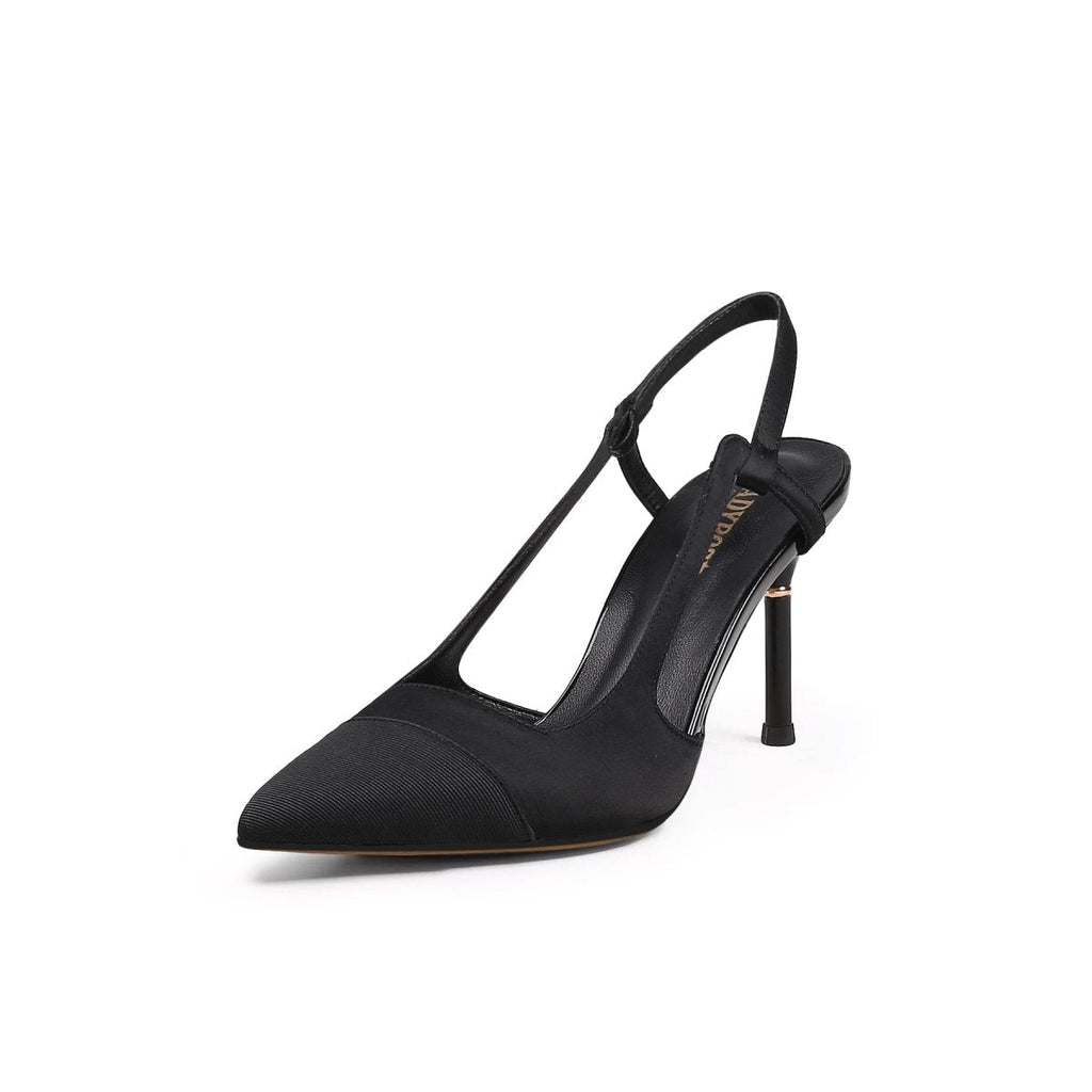 Suede Cap Classic Slingback Kitten Pumps