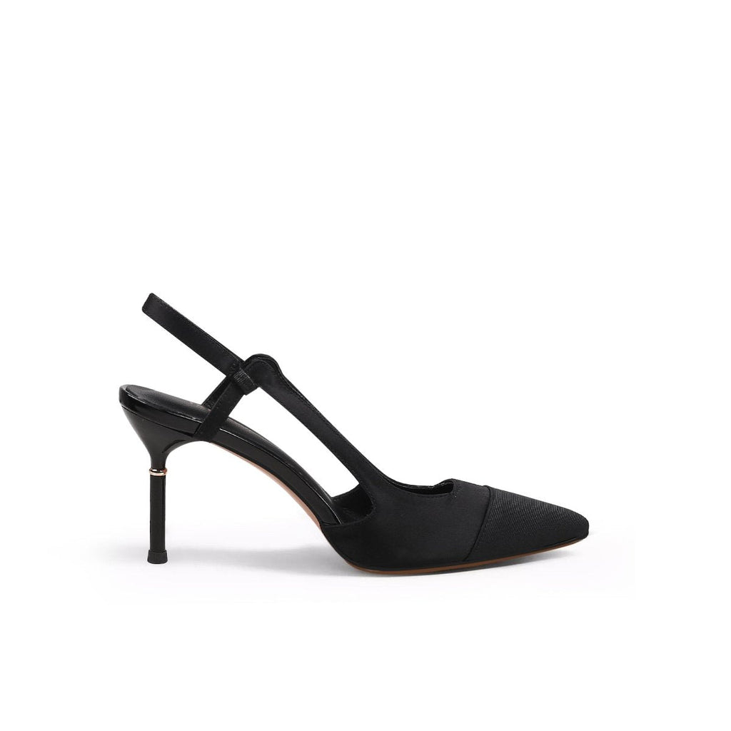 Suede Cap Classic Slingback Kitten Pumps