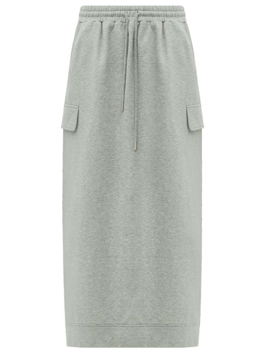 Ultimate Grey Drawstring Midi Skirt